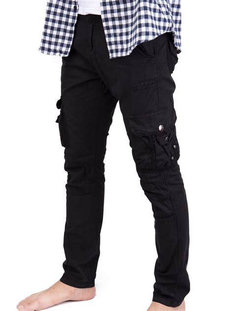 mens black cargo pants walmart